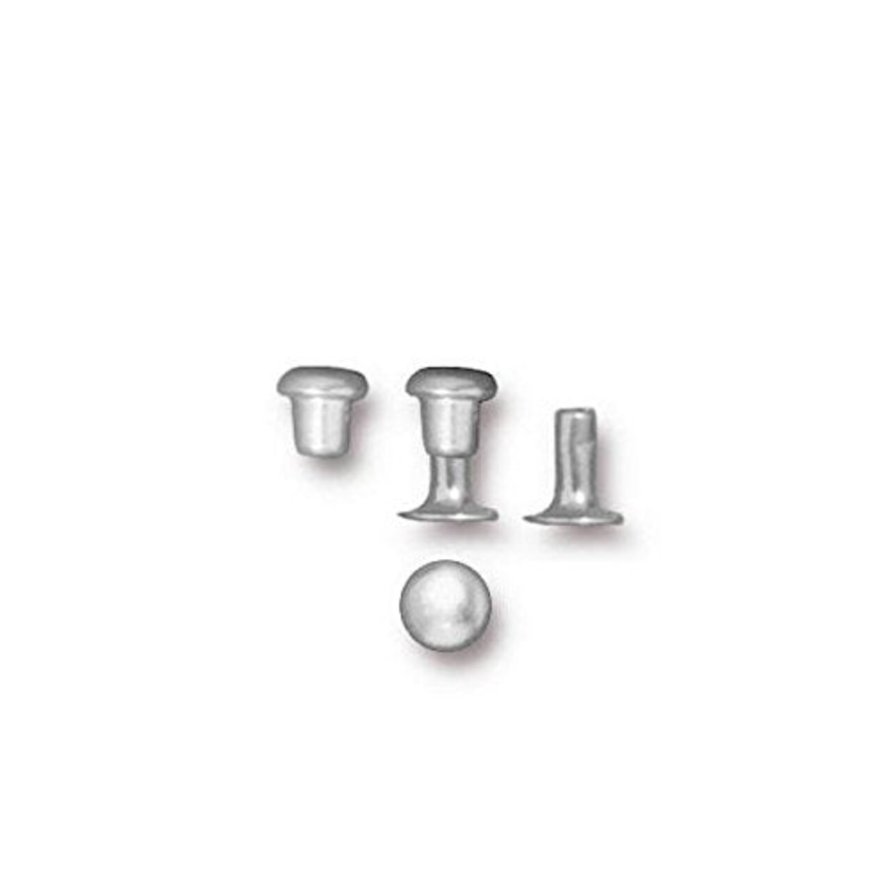 TierraCast 4mm Bright Silver Plated Compression Rivets (Pack of 10)